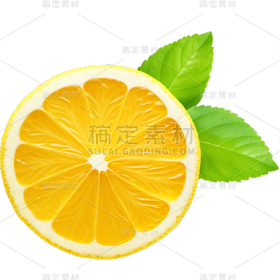 夏季果蔬通用柠檬片元素素材