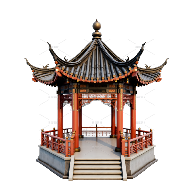 城市系列3D亭台楼阁元素（td）