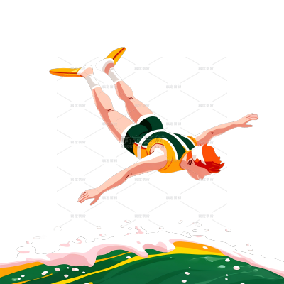 健身系列插画厚涂风运动人物元素