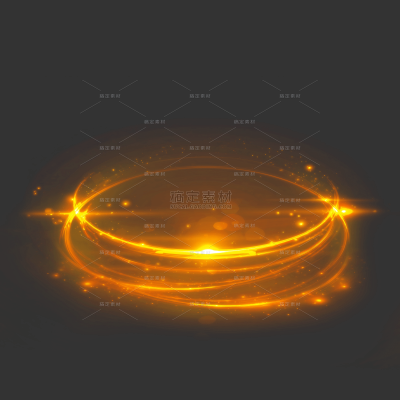 特效系列插画风黄色光圈光效元素（td）
