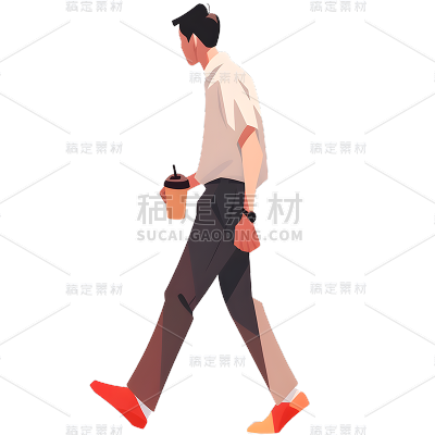 通用手绘插画求职人物职场单人人物贴纸