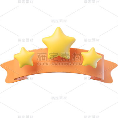 促销通用3D立体五星好评元素素材