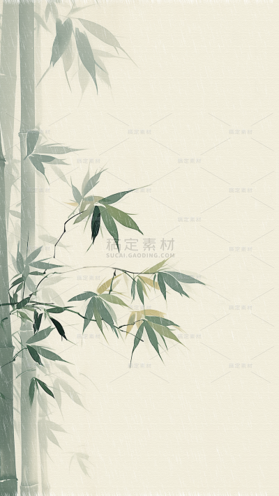 中国风通用古风绿植元素背景绿色竹子图片素材
