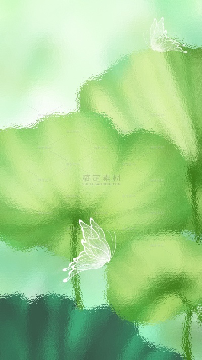 夏至肌理感光感毛玻璃荷叶蜻蜓蝴蝶背景