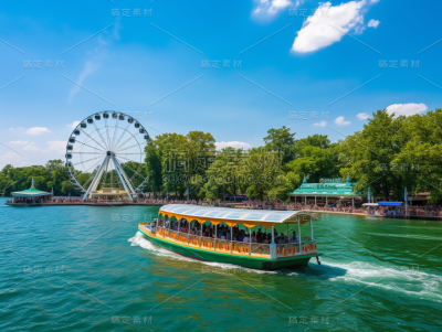 游乐园游乐场划船游船