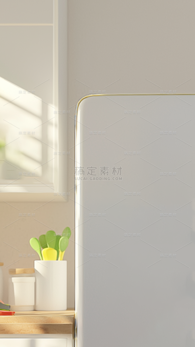 电器系列写实手打开冰箱