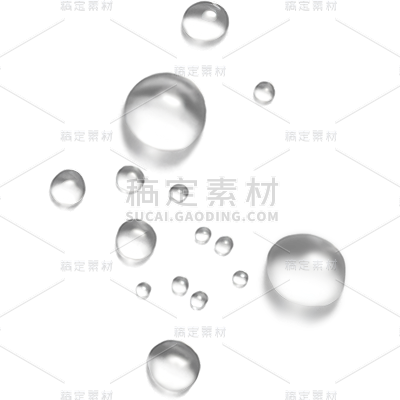 特效通用透明多个圆形水滴元素素材
