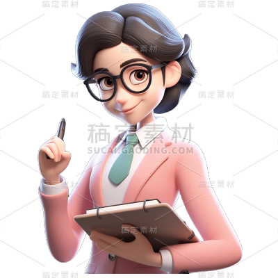 3D教师人物动作静态贴纸