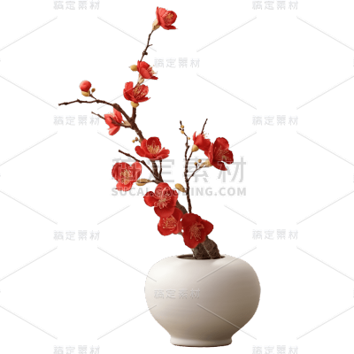 中国风禅意梅花盆栽