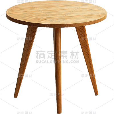 家居系列-通用-写实完整木桌元素贴纸