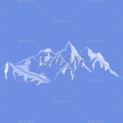 通用线条雪山元素