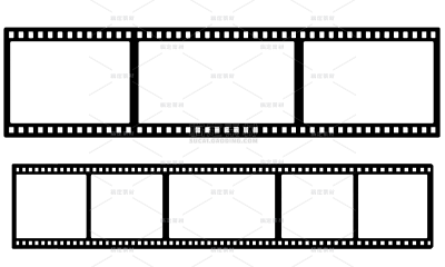 边框系列黑色胶片框元素组合（td)