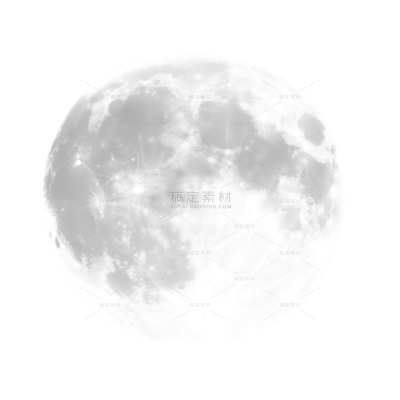 宇宙系列插画银色弥散光圆月