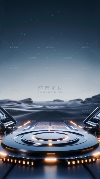 科技风系列3D-机械展台通用背景素材