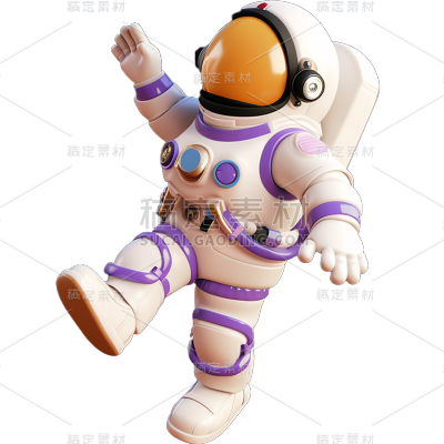 通用3D卡通感科技人物单人人物贴纸