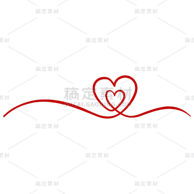 图标系列扁平风红色爱心桃心装饰图标（td）