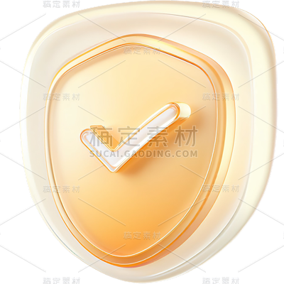 图标系列通用金色3D盾牌