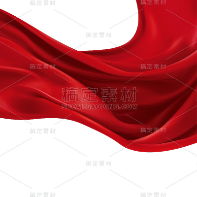 通用红色流动感丝巾围巾丝绸贴纸