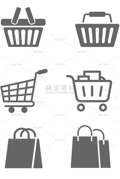 促销通用灰色矢量购物元素素材