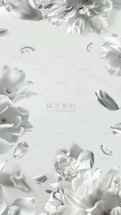 白色情人节通用3D材质银色背景场景图片素材