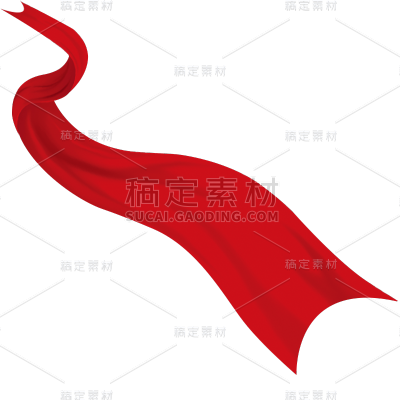 通用红色飘带绸带丝带装饰元素素材