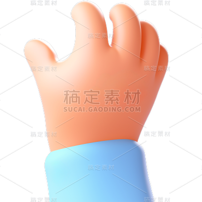 通用卡通感3D立体C4D手部手势元素素材