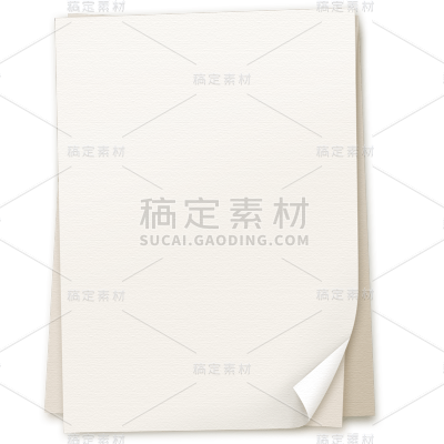 通用极简风重叠卷边信纸便签本贴纸元素素材