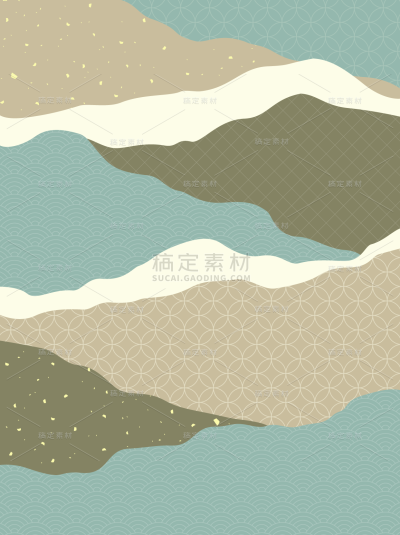 日式插画肌理山背景