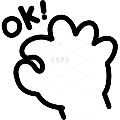 营销卖货OK涂鸦手势贴纸