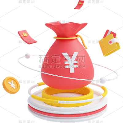 金融理财保险3D立体C4D软3D组合元素素材
