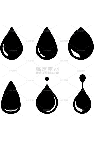通用矢量水滴图标元素素材