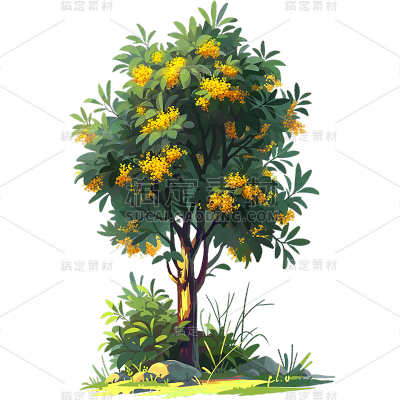 植物通用插画树元素素材