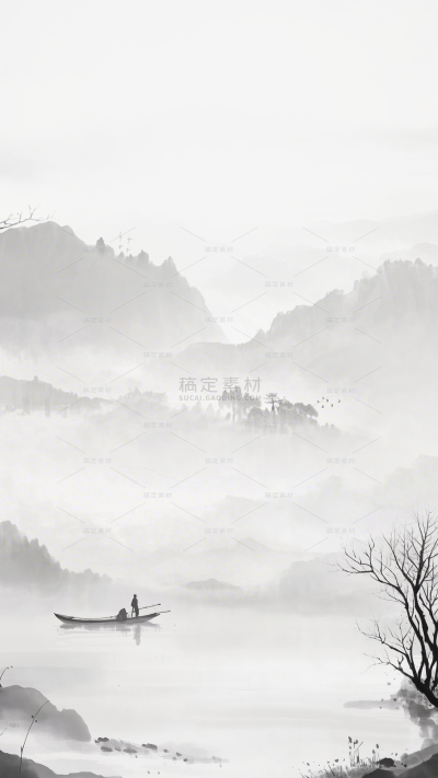 背景系列中国风水墨山水背景