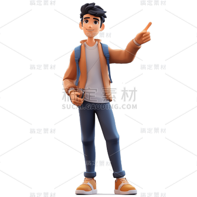 3D人物动作静态贴纸