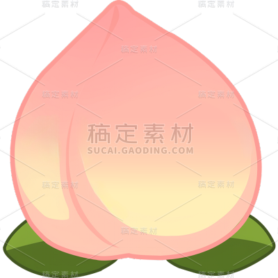 果蔬单个桃子插画贴纸