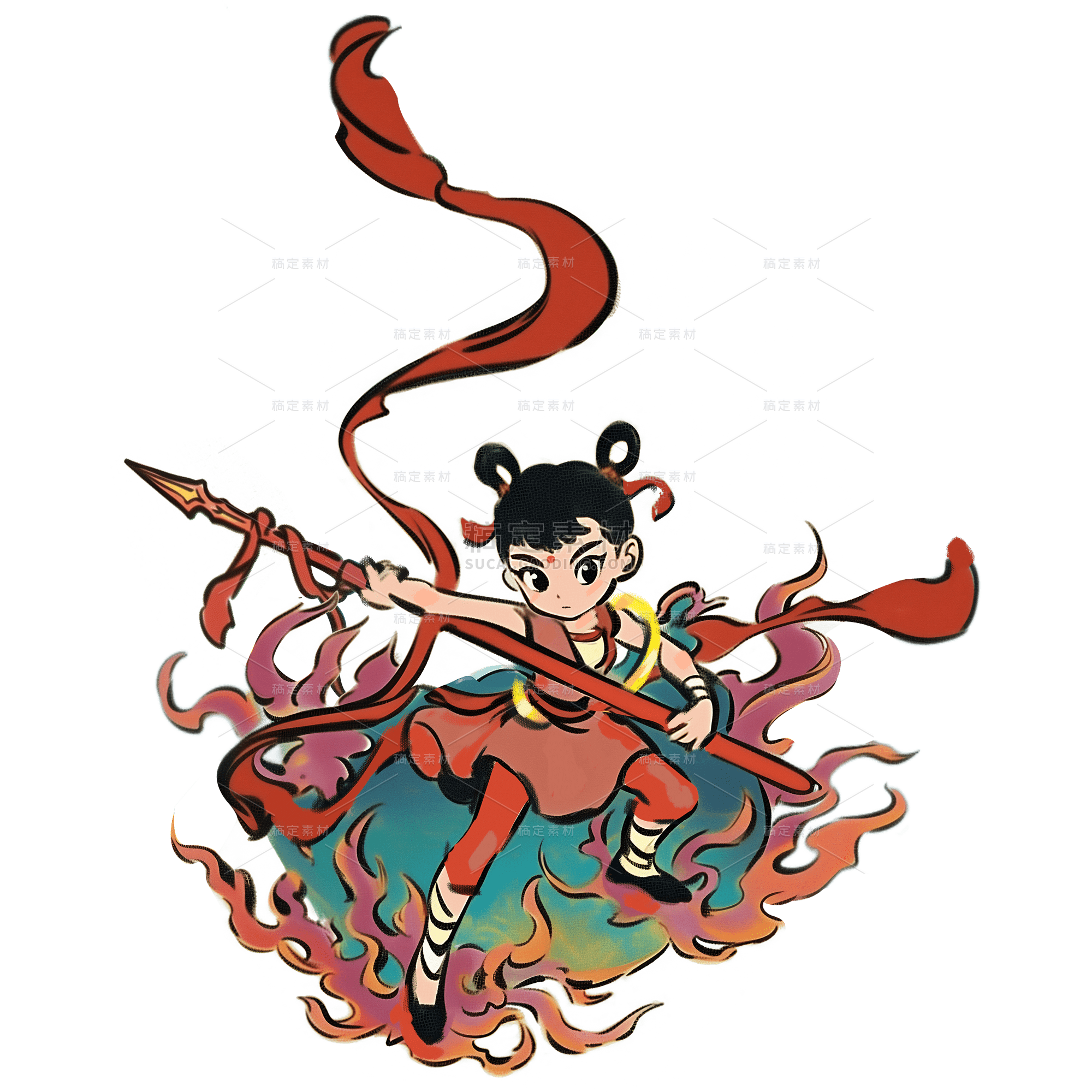 网络热点哪吒人像元素AIGC贴纸