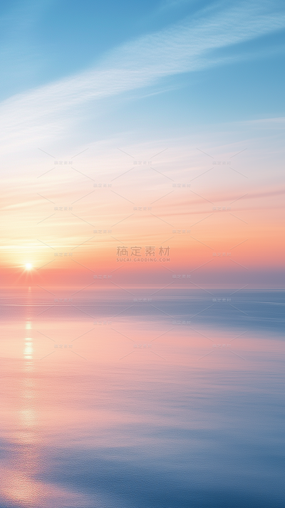风光系列实景感海面柔和日出背景