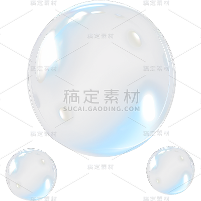 通用简约风多个蓝色泡泡元素素材