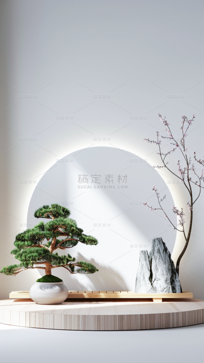 植物通用实景植物展台背景场景图片素材