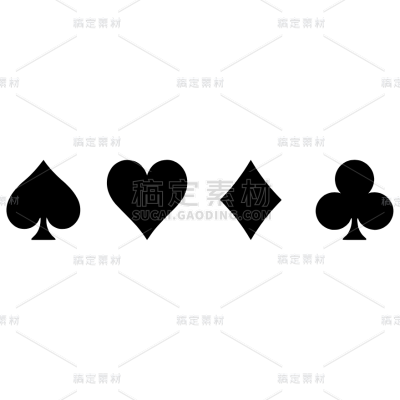 装饰系列矢量黑桃扑克牌元素组合（td）