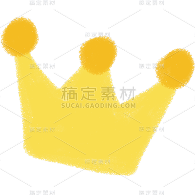 小红书蜡笔风皇冠涂鸦可爱贴纸