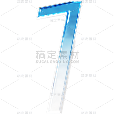 科技风通用科技数字立体感玻璃数字艺术字贴纸元素素材