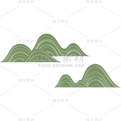通用插画线条山脉元素