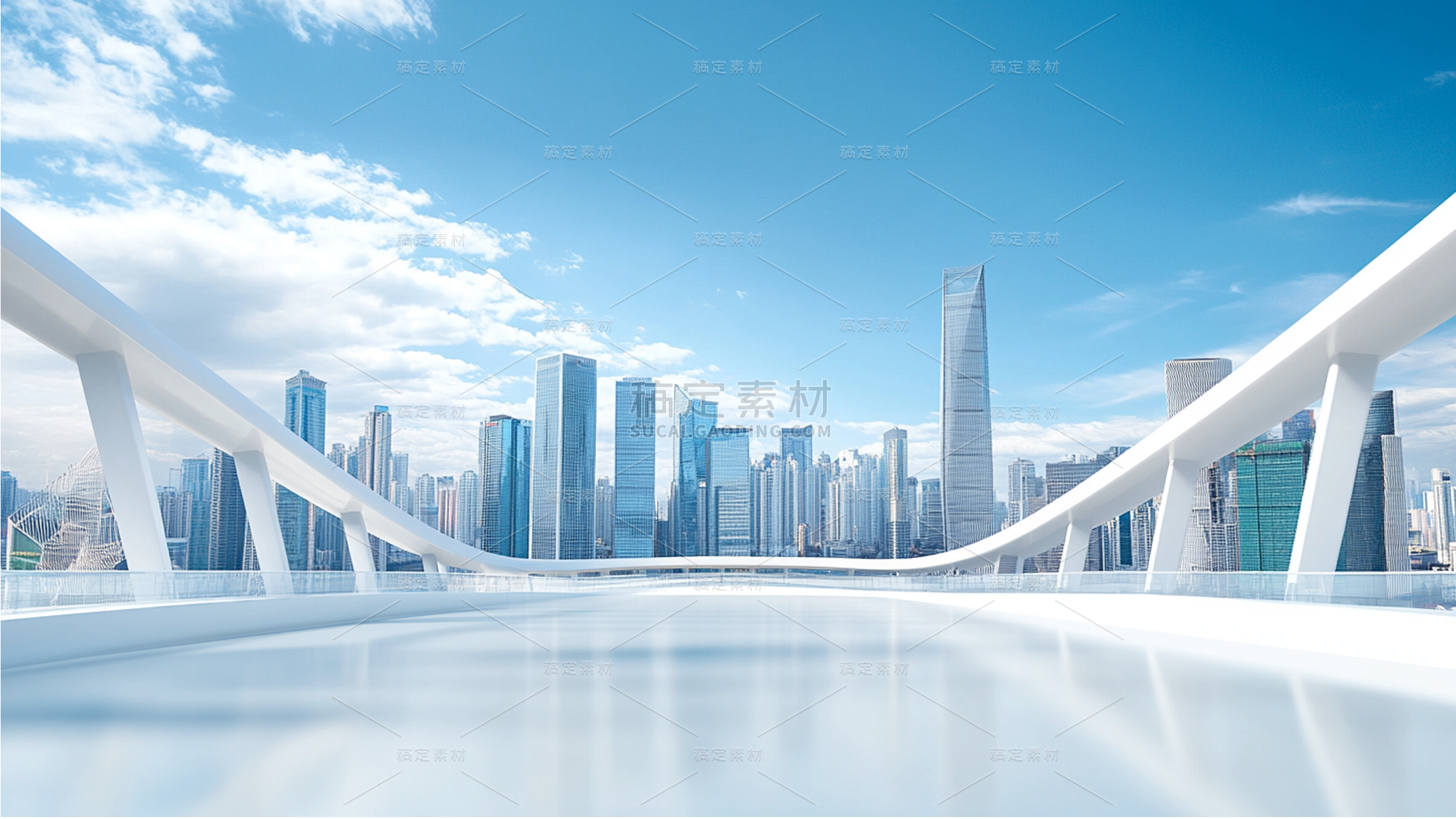 建筑系列通用科技空间感城市观景台图片背景素材