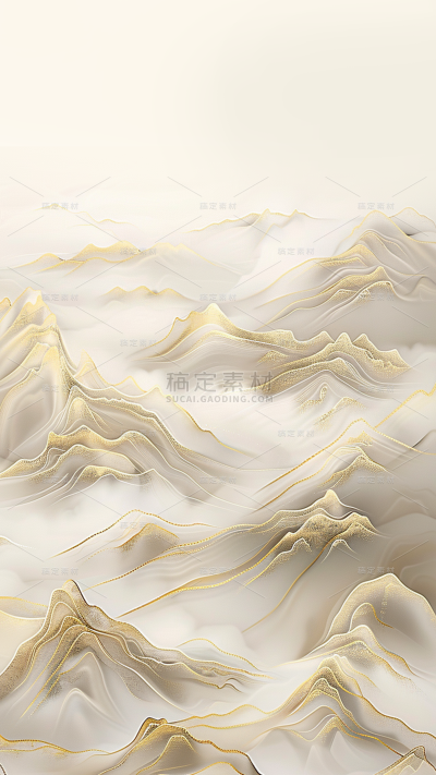 中国风通用鎏金水墨山水背景灰褐色图片素材