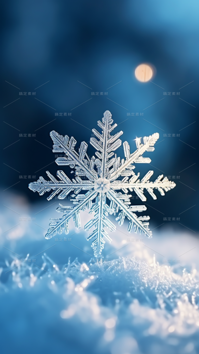 冬天冬季冬日雪景雪花特写