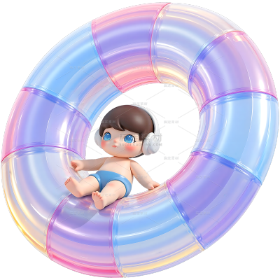 夏天软3D风夏日海边透明道具元素