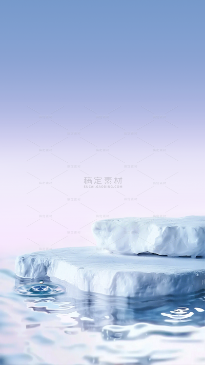 背景系列写实岩石水面水花展台背景