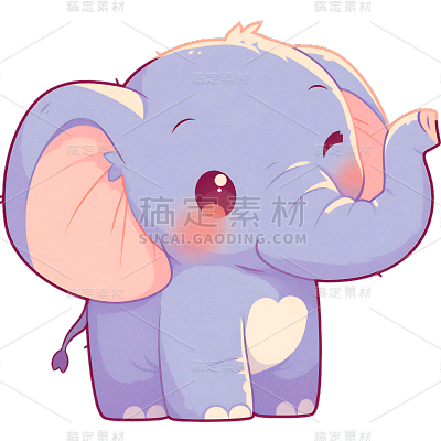动物系列通用描边插画可爱动物贴纸元素素材