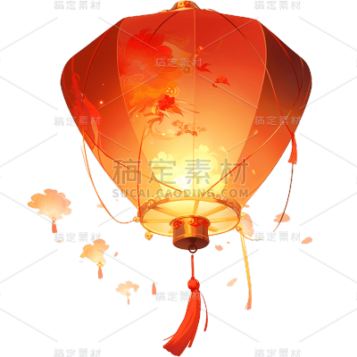 中国风红色灯笼贴纸